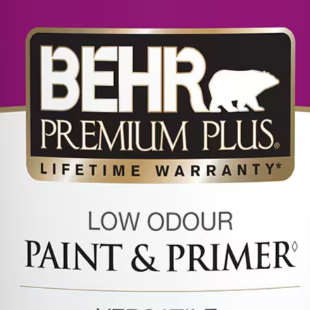 BEHR PREMIUM PLUS Interior Eggshell Enamel Paint & Primer - Ultra Pure White, 3.79L